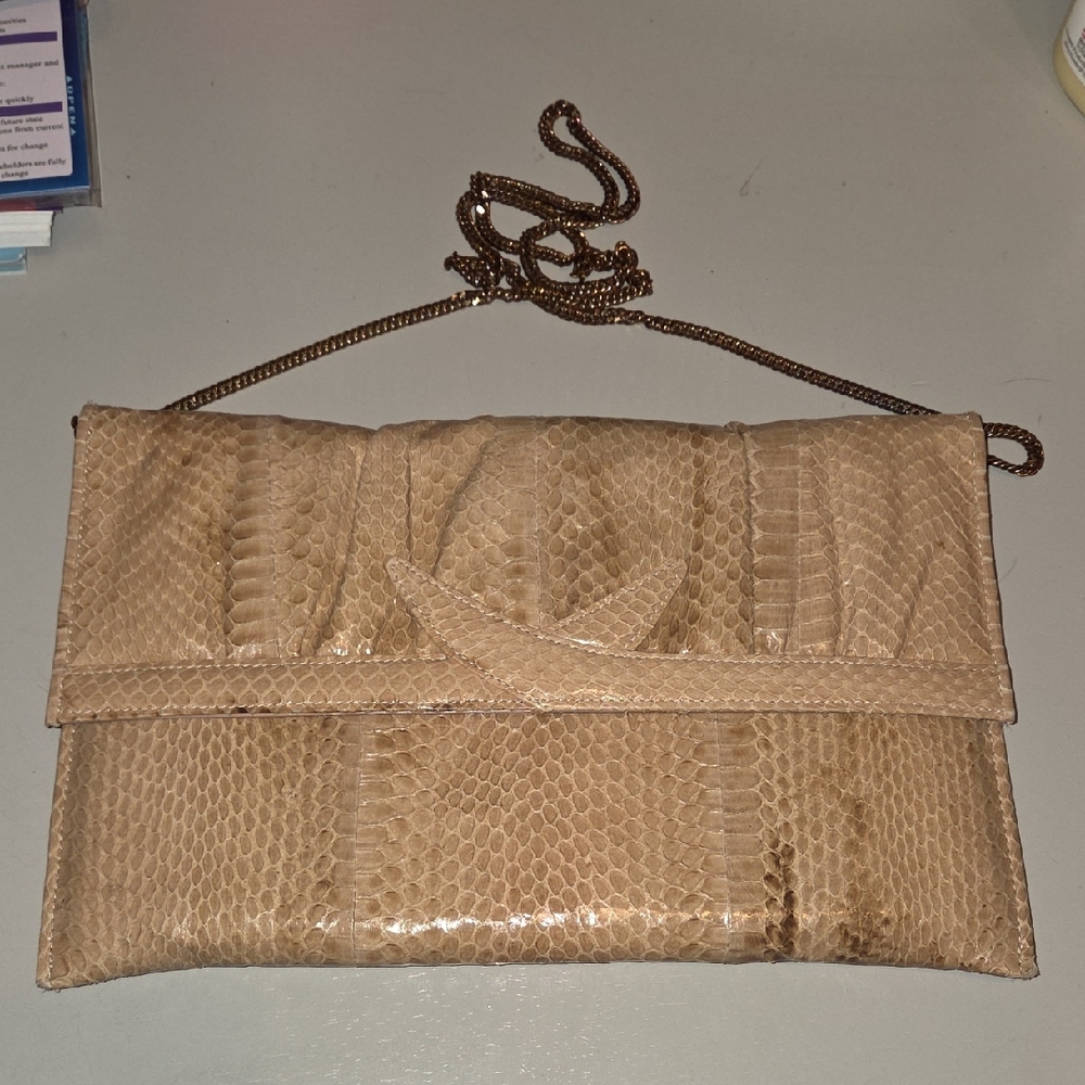 ✨ Vintage Mary Ann Rosenfeld Snakeskin Clutch
